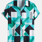 Color Block Stripe Print Shirt