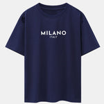Milano Italy Print Drop Shoulder Oversize T-Shirt