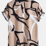 Abstract Print Button Up Shirt