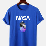 Astronaut Reading Book Print T-Shirt