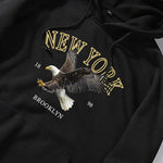 New York Eagle Print Hoodie