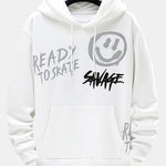 Smiley Graffiti Print Hoodie