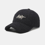 Heart Embroidery Teddy Plush Baseball Cap