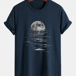 Regular Fit Moon Print Cotton T-Shirt