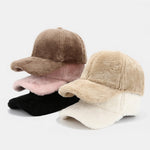 Faux Rabbit Fur Plush Warm Baseball Cap