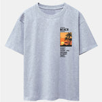 Beach Scenery Slogan Print Drop Shoulder Oversize T-Shirt