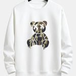 Camouflage Dissolving Bear Print Relax Fit Sweatshirt & Chino Cargo Jogger Pants