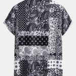Paisley Floral Patchwork Print Button Up Shirt