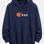 Pumpkin Chasing Ghosts Print Relax Fit Hoodie