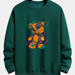 Tattered Bear Print Relax Fit Sweatshirt