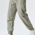 Elastic Waist Parachute Cargo Pants