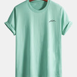 Regular Fit Mountains Print Cotton T-Shirt