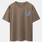 Colorful Evil Face Print Drop Shoulder Oversize T-Shirt