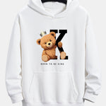 Crown King Bear Print Relax Fit Hoodie