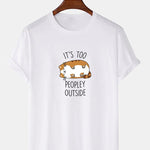 Sleepy Cat Print T-Shirt