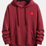 Heart Shaped Smiley Face Print Relax Fit Hoodie
