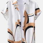 Abstract Print Button Up Shirt #Random Pattern Design#