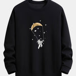 Astronaut Moon Print Relax Fit Sweatshirt