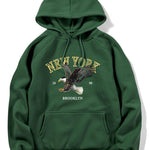 New York Eagle Print Hoodie
