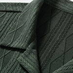Knitted Geometric Rhombus Jacquard Cuban Shirt & Straight Leg Linen Pants