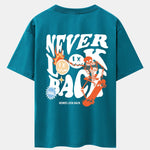 Skeleton Slogan Back Print Drop Shoulder Oversize T-Shirt
