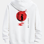 Slogan Samurai Back Print Relax Fit Hoodie
