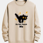 Angry Cat Print Relax Fit Sweatshirt