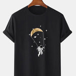 Astronaut Moon Print T-Shirt