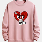 Drinking Coffee With A Broken Heart Print Relax Fit Sweatshirt