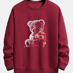 Simple Bear Print Relax Fit Sweatshirt