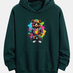 Ink Bear Print Relax Fit Hoodie