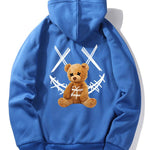 Smiley Bear Back Print Hoodie