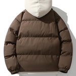 Contrast Zip Up Hooded Puffer Coat
