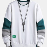 Color Block Sweatshirt & Jogger Pants With Pintuck
