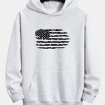 American Flag Print Relax Fit Hoodie