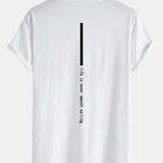 Slogan Back Print Cotton Arc Hem T-Shirt