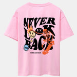 Skeleton Slogan Back Print Drop Shoulder Oversize T-Shirt