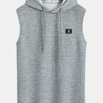 Sleeveless Waffle Hooded Vest