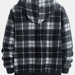 Teddy Fleece Lined Flannel Plaid Hoodie