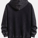 Relax Fit Washed Distressed Hoodie