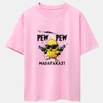 PEW PEW MADAFAKAS Chicken Print Drop Shoulder Oversize T-Shirt