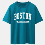 Boston Slogan Print Drop Shoulder Oversize T-Shirt