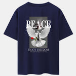 Dove Rose Slogan Back Print Drop Shoulder Oversize T-Shirt