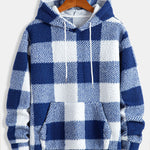 Plaid Pattern Teddy Hoodie & Straight Leg Plaid Pattern Teddy Pants