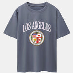 Los Angeles Coat Of Arms Print Drop Shoulder Oversize T-Shirt
