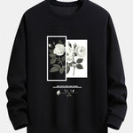 White Rose Slogan Print Relax Fit Sweatshirt