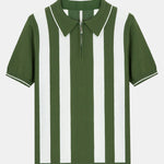 Striped Zip Sweater Polo