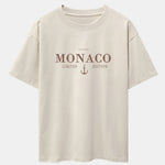 Monaco Slogan Print Drop Shoulder Oversize T-Shirt