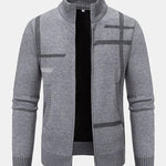 Striped Pattern Zip Sweater
