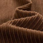 Funnel Neck Zipped Corduroy Jacket